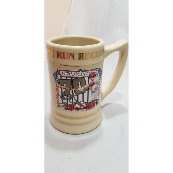 Mark McGwire Single Season Home Run Record Glass Stein Coffee Mug - Picture 1 of 9